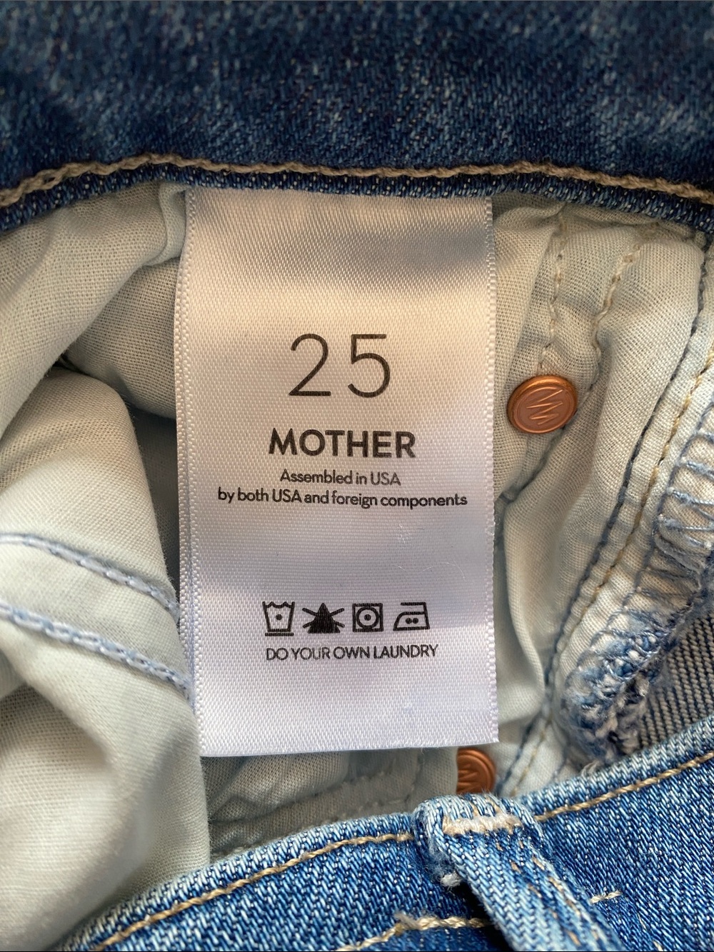 MOTHER The Mid Rise Rambler Jeans Size 25.  Zip, Ankle Fray. Like New - Picture 4 of 4